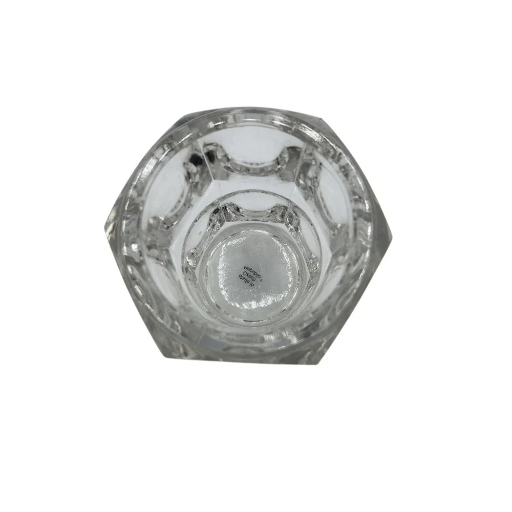 Vintage Elements Clear Heavy Glass Pillar Candle Holder‎ Czech Republic